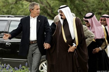 الرئيس الاميركي جورج بوش والملك السعودي الراحل عبد الله