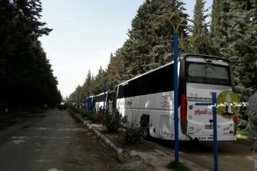 صور الحافلات في منطقة الزبداني- مضايا