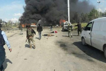 صور من التفجير الذي استهدف أهالي الفوعة وكفريا في الراشدين غرب حلب