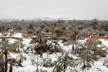 تساقط للثلوج في صحراء المغرب