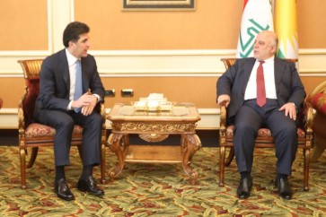 رئيس الوزراء العراقي حيدر العبادي يزور أربيل ويستقبله رئيس حكومة إقليم كردستان العراق نجرفان برزاني