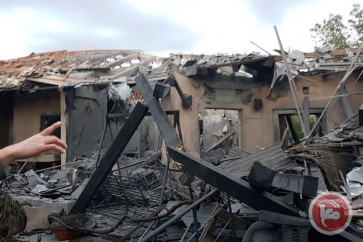 اصابة مباشرة لاحد المنازل شرق تل ابيب
