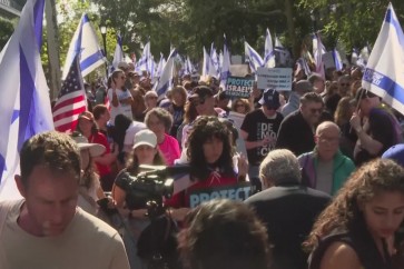 مئات الصهاينة يتظاهرون أمام مقر الأمم المتحدة تزامنا مع خطاب نتنياهو